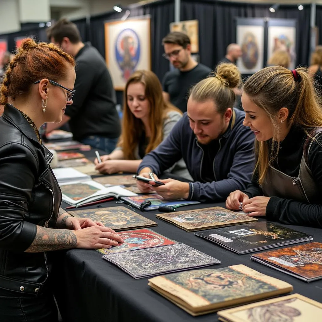 Equipo completo en convención de tatuajes
