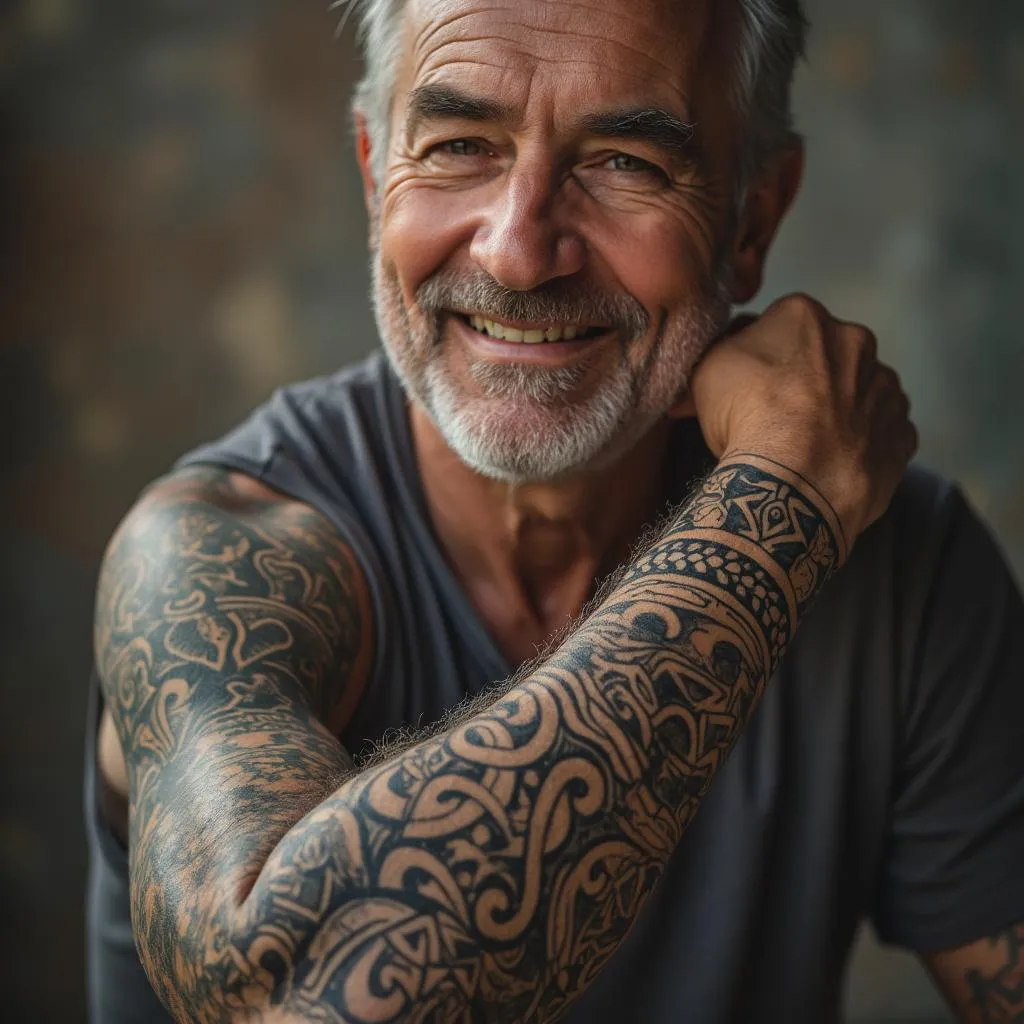 Cliente con tatuaje celta en el antebrazo