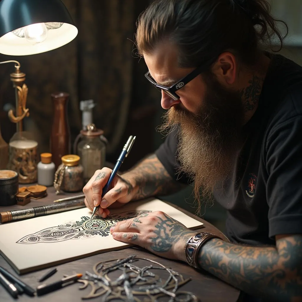 Proceso de diseño de tatuajes celtas